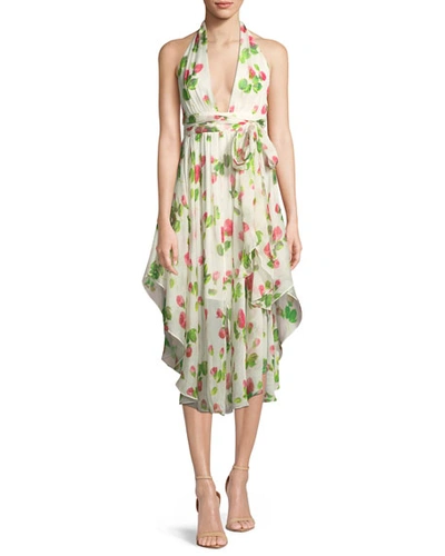 Milly Angie Floral-print Chiffon Dress