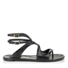 Jimmy Choo Lance Jelly Black Rubber Jelly Sandals In Black/gold