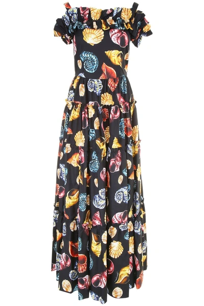 Dolce & Gabbana Shell Print Dress In Conchigli F.do Neronero