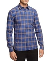 Burberry Alexander Plaid Button-down Shirt In Steel Blue