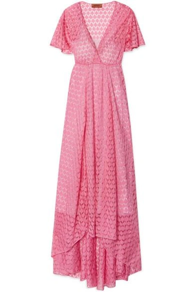 Missoni Crochet-knit Maxi Dress In Pink