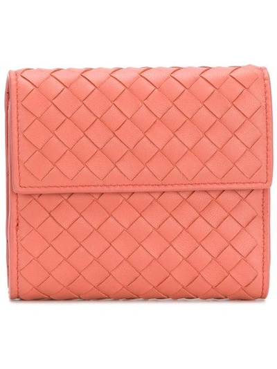 Bottega Veneta Intrecciato Fold Wallet - Pink