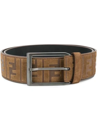 Fendi Logo Printed Belt In Brown