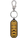Gucci - Rubber Logo Keyring - Mens - Black Multi In Black/yellow Rubber