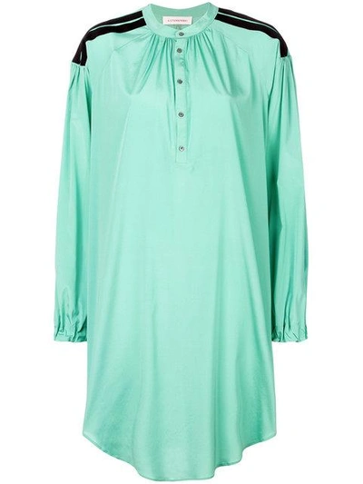 A.f.vandevorst Oversized Mandarin Collar Shirt In Green