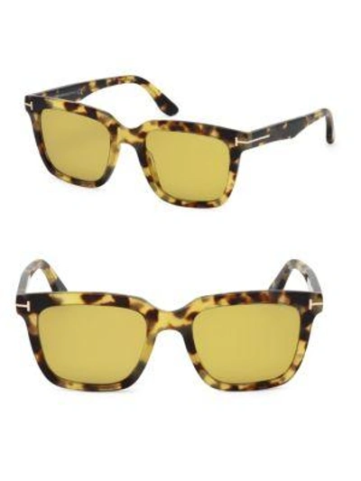 Tom Ford Rectangular Tortoise Sunglasses In Brown