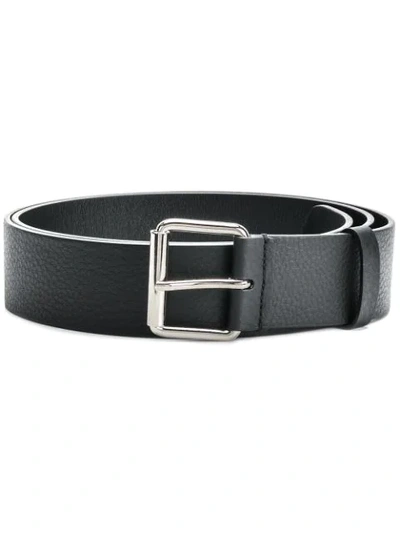 Balenciaga 4cm Black Logo-print Full-grain Leather Belt