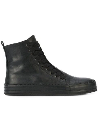Ann Demeulemeester Hi Top Trainers In Black