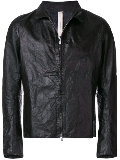 A Diciannoveventitre Classic Leather Jacket In Black