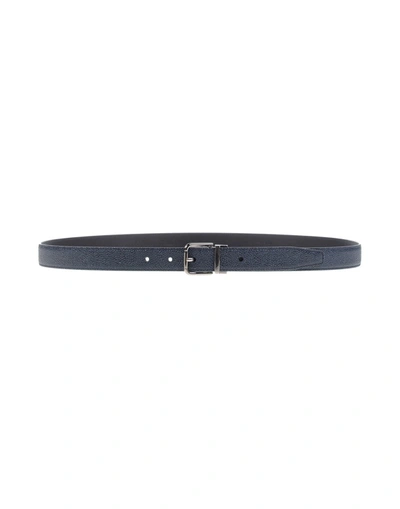 Dolce & Gabbana Leather Belt In Dark Blue