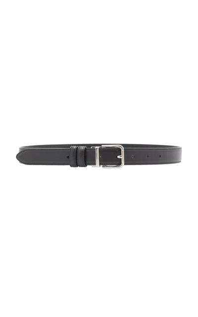 Dolce & Gabbana Leather Belt In Dark Blue