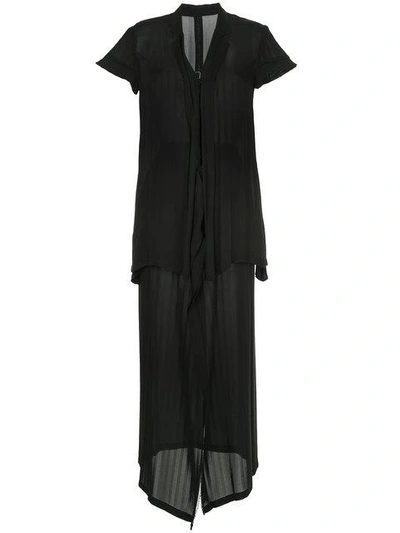 Yohji Yamamoto Vintage Sheer Skirt Suit - Black