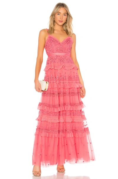 Needle & Thread Iris Cami Gown In Hot Pink