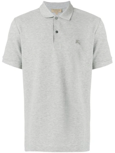 Burberry Short-sleeve Pique Polo Shirt, Pale Gray In Pale Grey Melange
