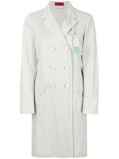 The Gigi Double Breasted Straight Coat In White