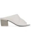 Del Carlo Block Heel Mule Sandals In White