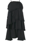 Msgm Frilled Layer Dress - Black