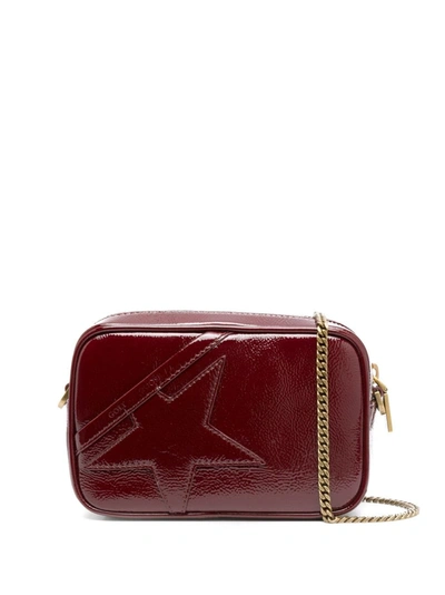 Golden Goose Mini Star Patent Leather Shoulder Bag In Burgundy