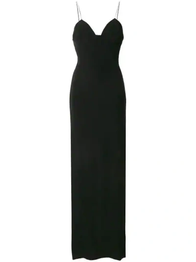 Balmain Crystal-embellished Crepe Gown In Black