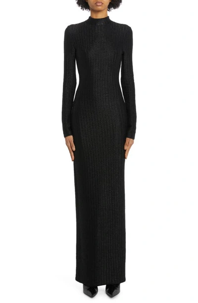 black metallic knit dress The Daniella Metallic Knit Mini Dress