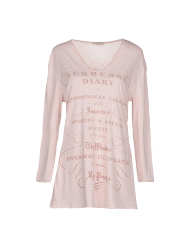 Burberry T-shirts In Light Pink