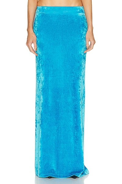 Balenciaga Viscose Blend Maxi Skirt In Bleu