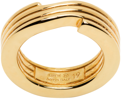 Bottega Veneta Key Chain Gold-plated Ring In 8120-yellow Gold