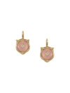 Gucci Le Marche Des Merveilles 18k Yellow Gold Feline Head Pink Opal & Diamond Drop Earrings