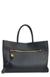 Tom Ford Large Alix Leather Tote Bag In Black