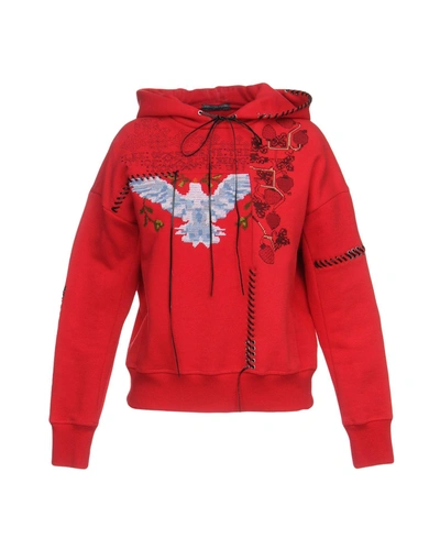 Alexander Mcqueen Hooded Sweatshirt In Red