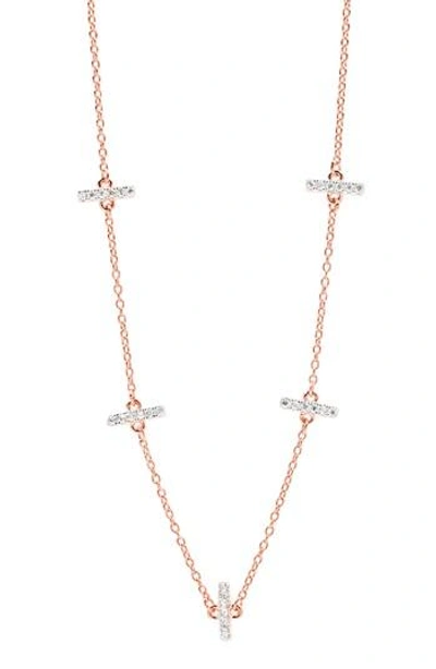 Freida Rothman Radiance Station Chain Necklace, 16 In Rose/ Silver