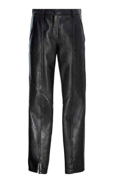 Givenchy Leather Straight-leg Pants In Black