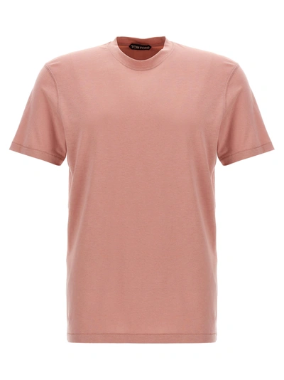 Tom Ford Lyocell & Cotton T-shirt In Pink