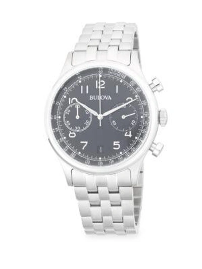 Bulova Classic Chronograph Bracelet Watch In Silver