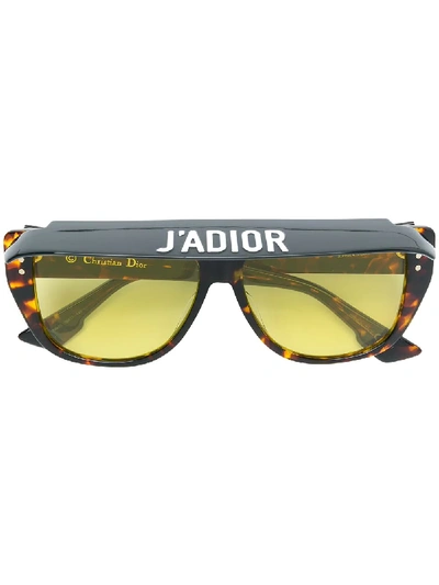 Dior Club 2 Tortoiseshell Visor Acetate Sunglasses In Brown