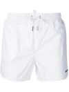 Dsquared2 Drawstring Fitted Swim Shorts In White