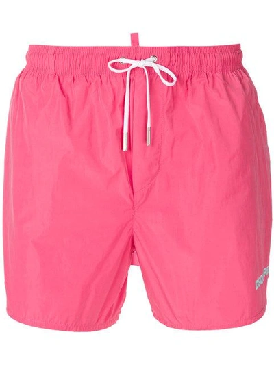 Dsquared2 Drawstring Fitted Swim Shorts - Pink