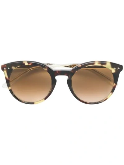 Bottega Veneta Eyewear Round Frame Sunglasses - Brown