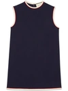 Gucci Sleeveless Crewneck Cady-stretch Tunic Top In Blue