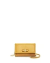 Ferragamo Vara Bow Mini Bag In Mustard Yellow/gold