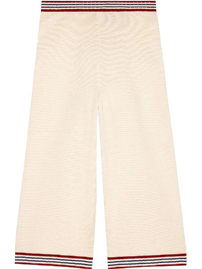Gucci Silk Cotton Pant With Stripes In White