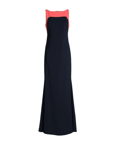 Badgley Mischka Long Dress In Dark Blue