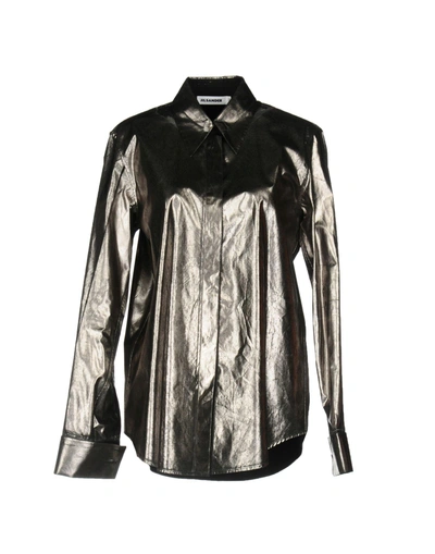 Jil Sander Solid Color Shirts & Blouses In Silver