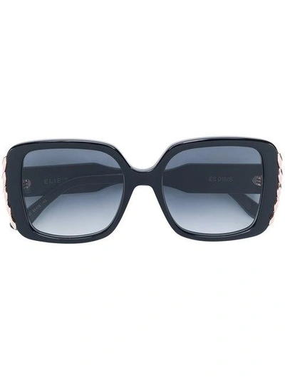 Elie Saab Oversized Square Sunglasses In Black