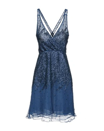 Intropia Elegant Dress In Slate Blue