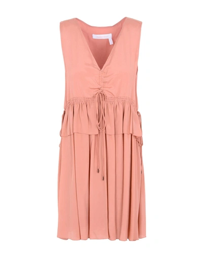 See By Chloé Short Dresses In Salmon Pink