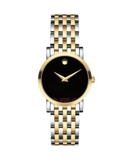 Movado Women's Two-tone Stainless Steel Watch In Black
