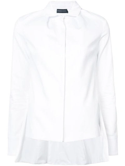 Brandon Maxwell Woman Asymmetric Cotton-blend Twill Shirt White