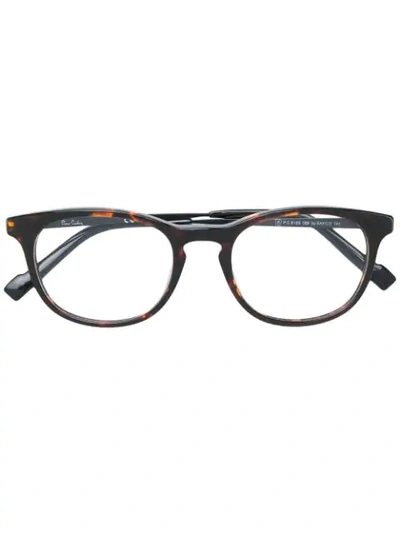 Pierre Cardin Eyewear Oval Frame Glasses In Brown