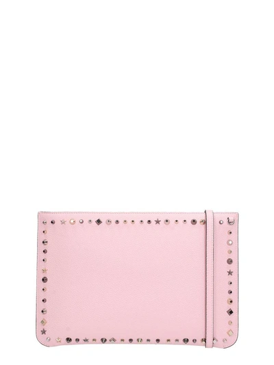 Christian Louboutin Loubiclutch Pink Calf Clutch In Rose-pink